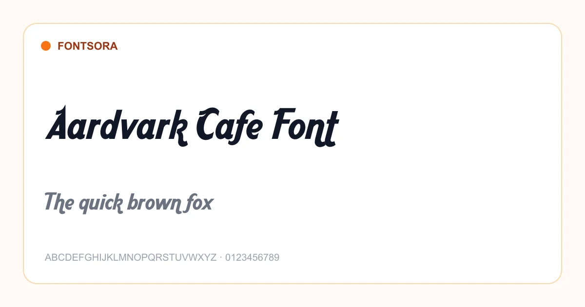 Aardvark Cafe Font font preview