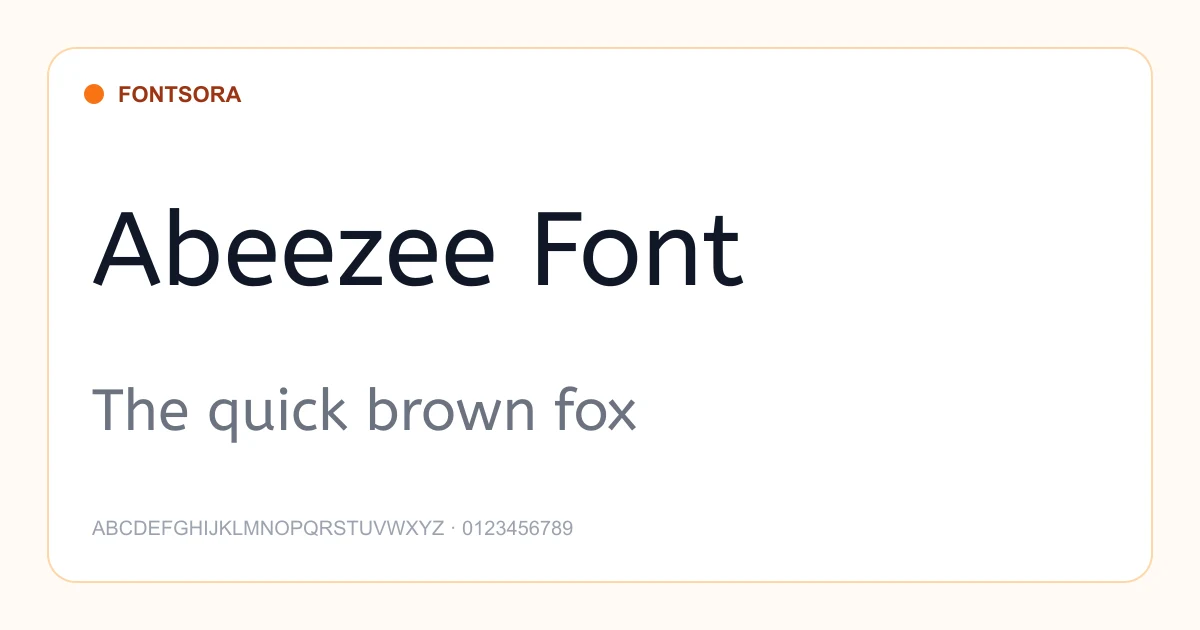 Abeezee Font font preview