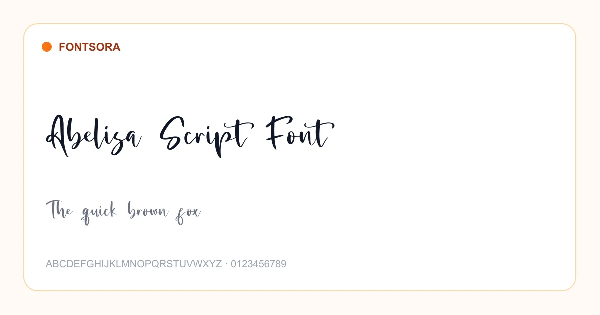 Abelisa Script Font font preview