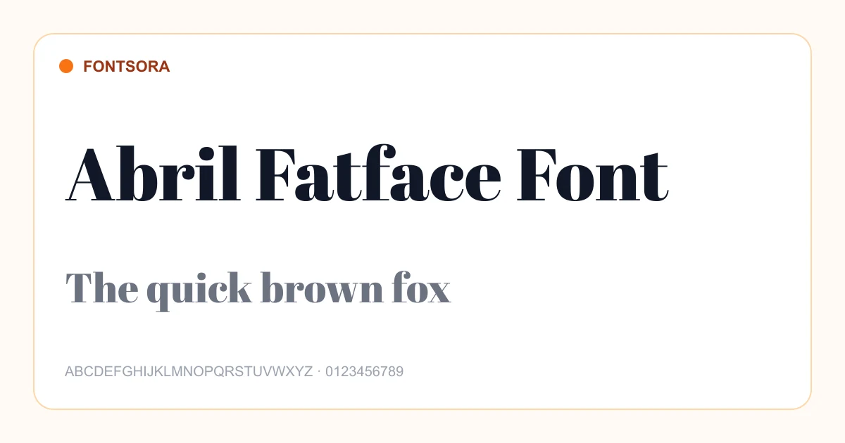 Abril Fatface Font font preview