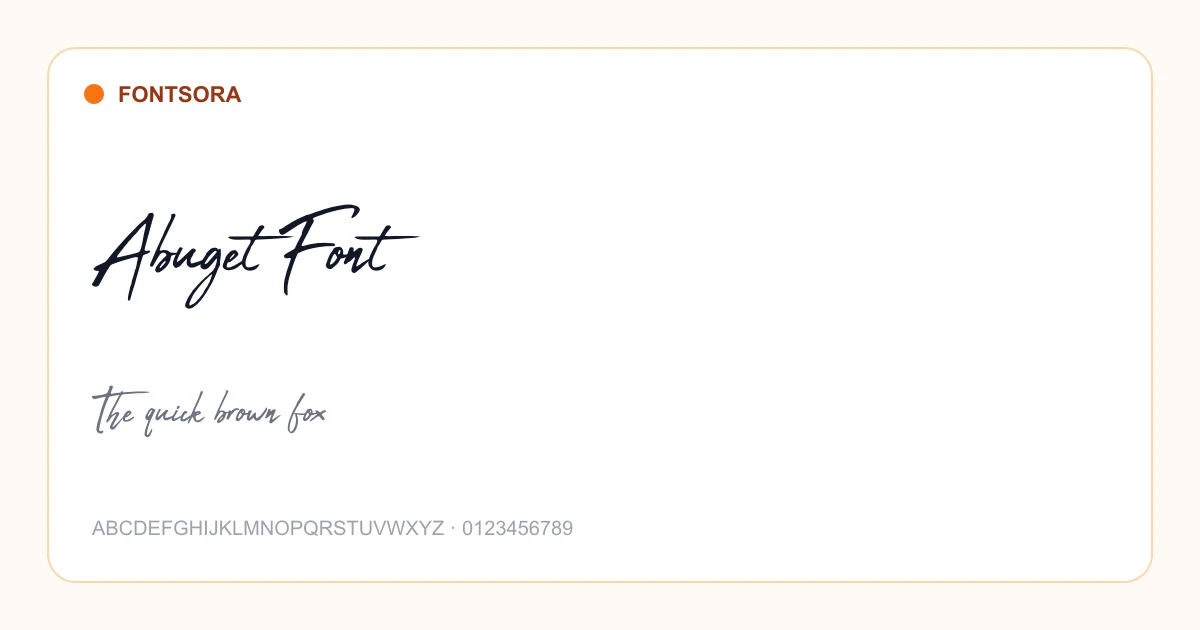 Abuget Font font preview