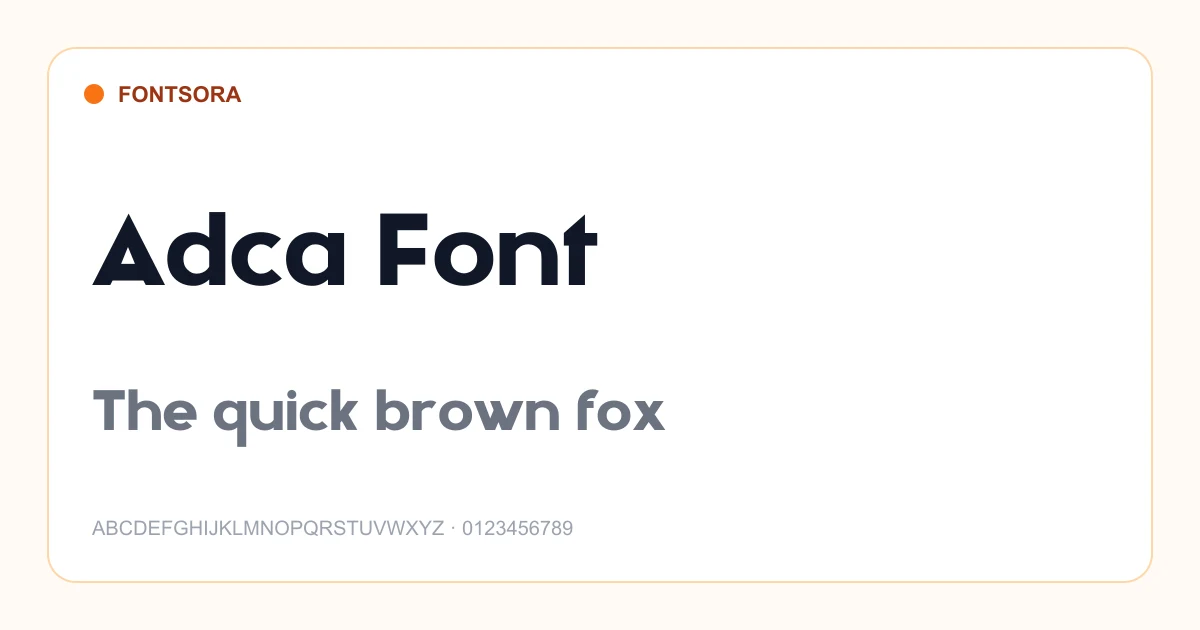 Adca Font font preview