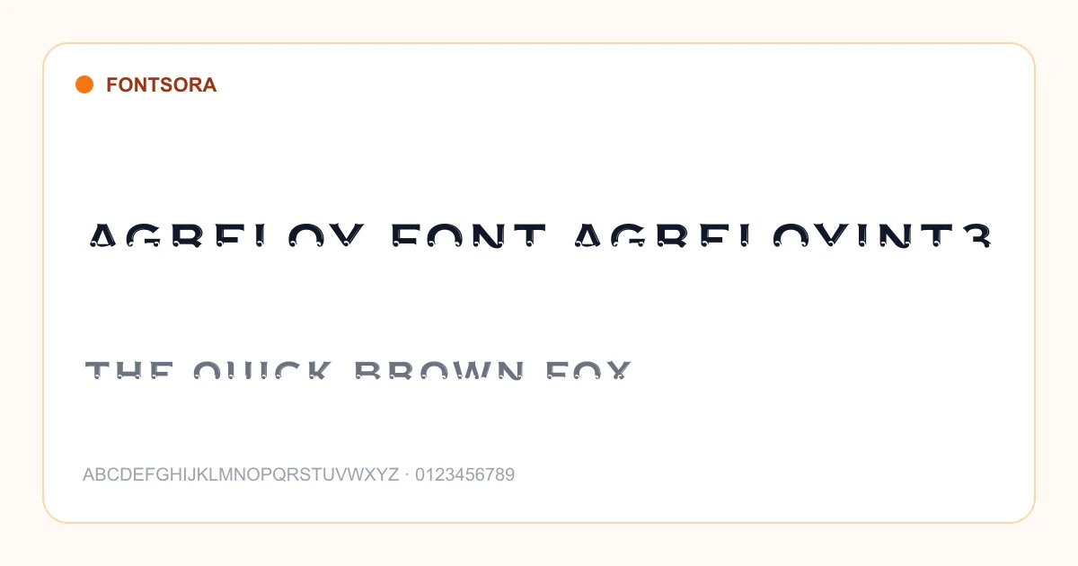 Agreloy Font Agreloyint3 font preview