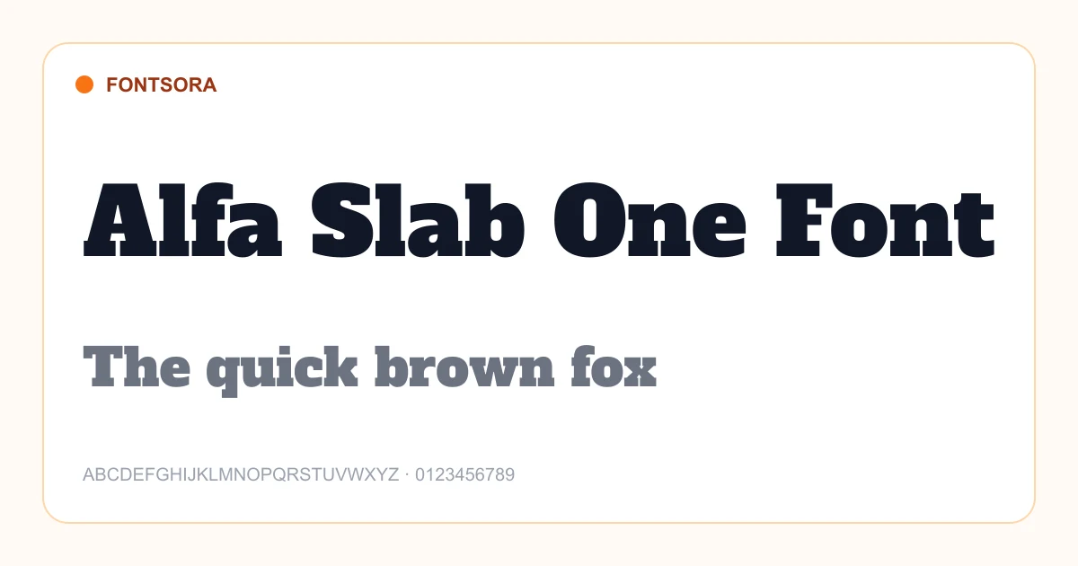 Alfa Slab One Font font preview