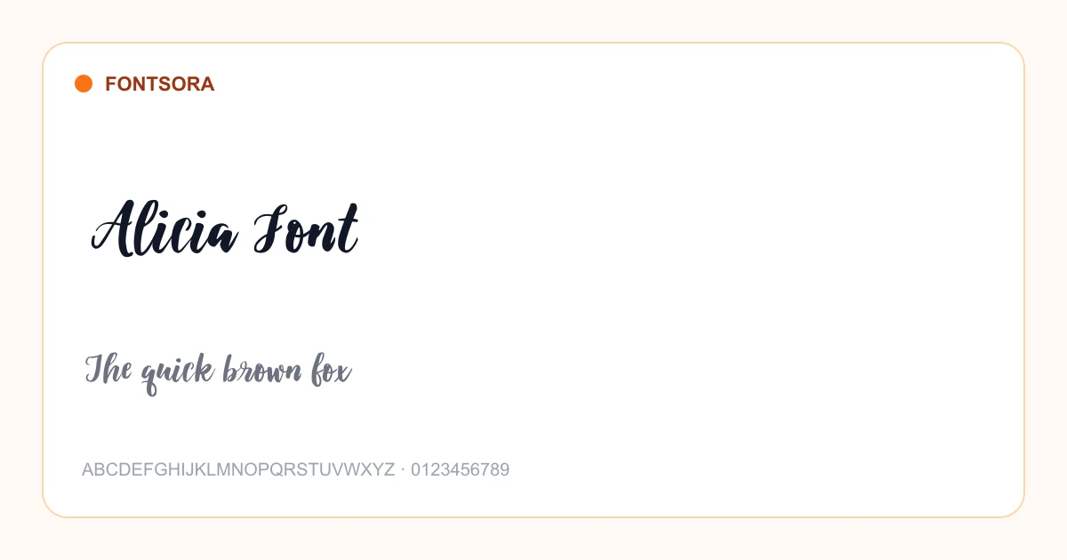 Alicia Font font preview