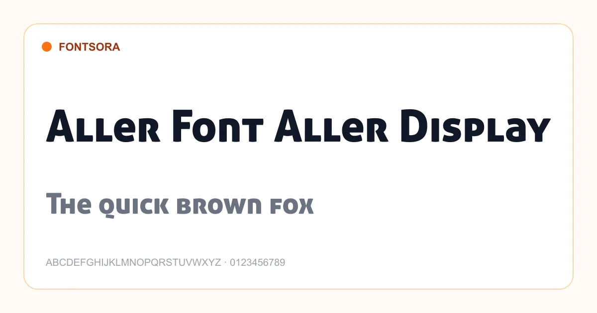 Aller Font Aller Display font preview