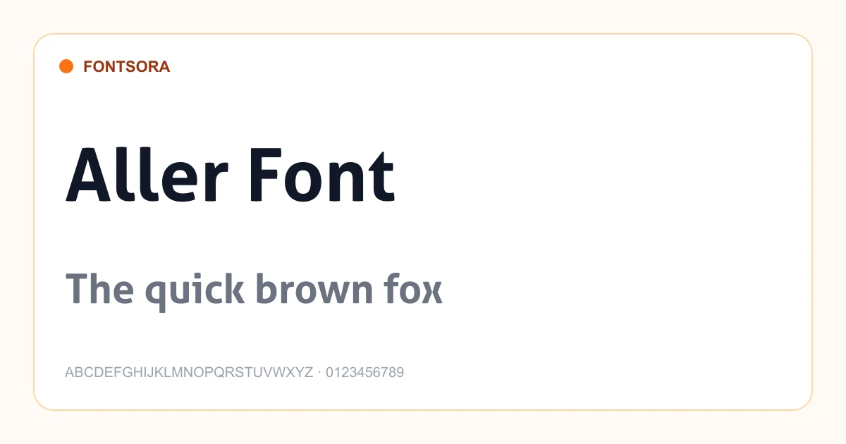 Aller Font font preview