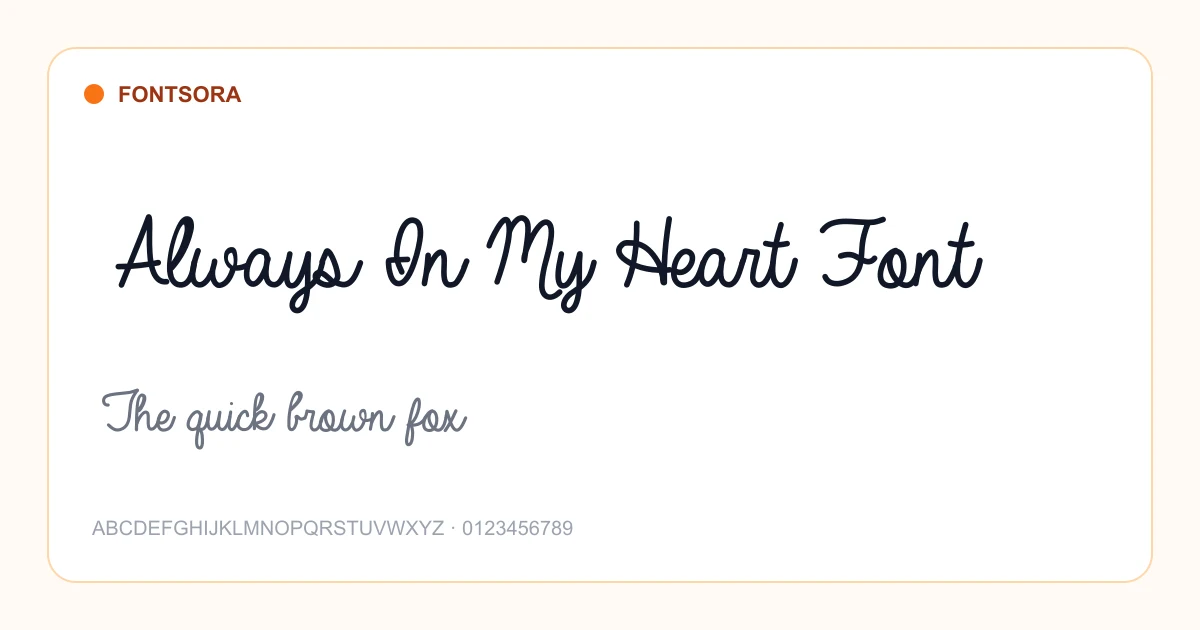 Always In My Heart Font font preview