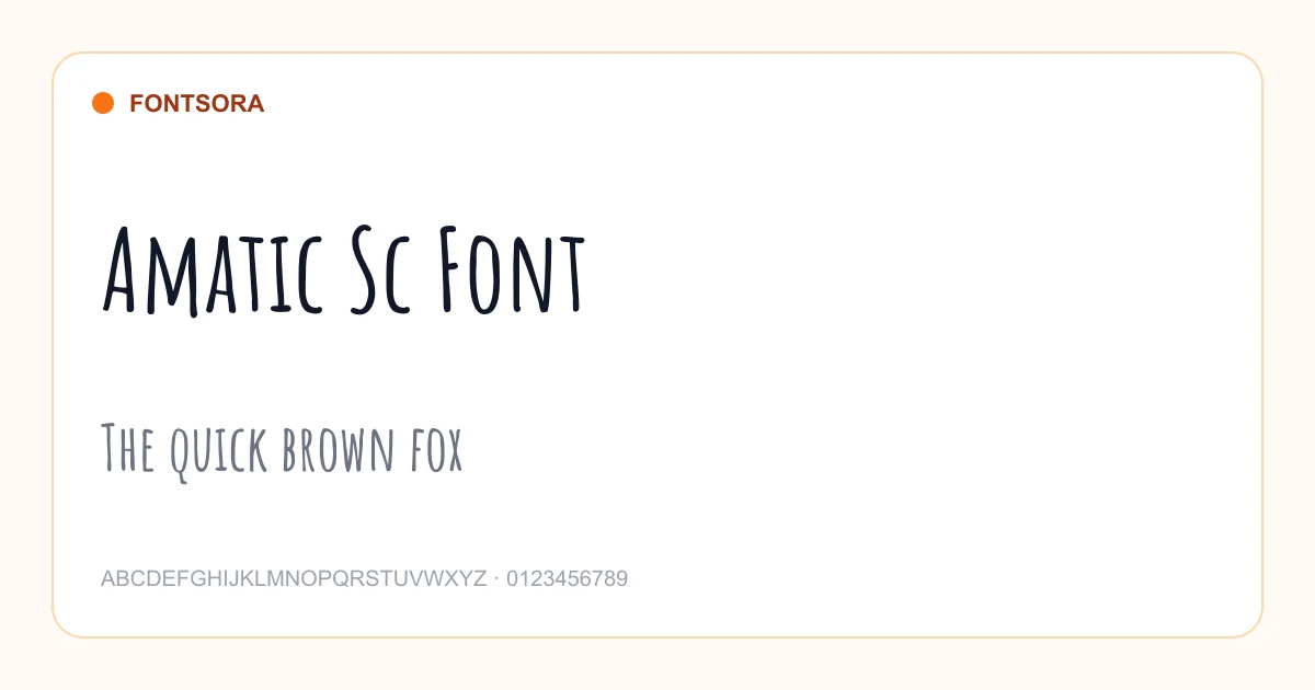 Amatic Sc Font font preview