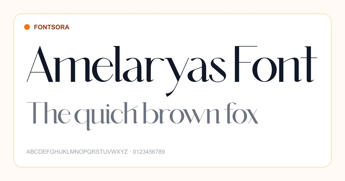 Amelaryas Font font preview
