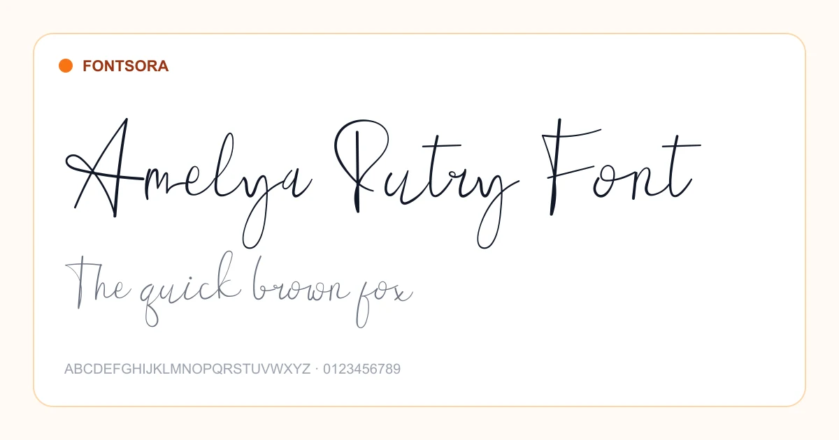 Amelya Putry Font font preview