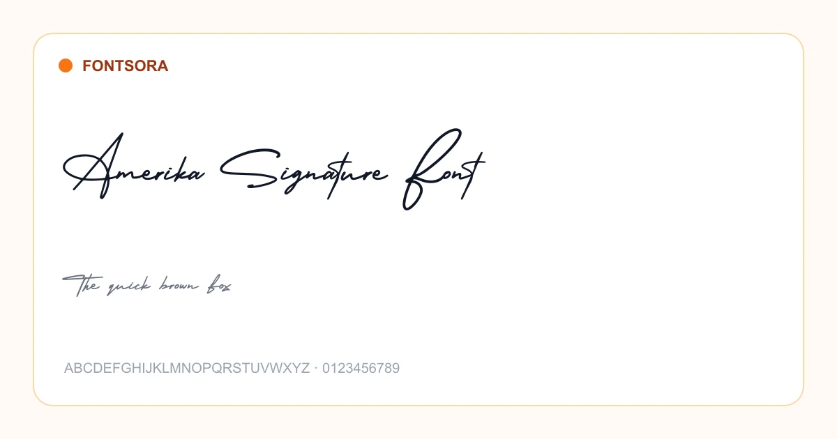 Amerika Signature Font font preview