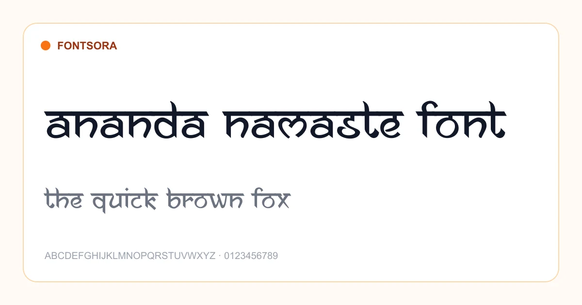 Ananda Namaste Font font preview