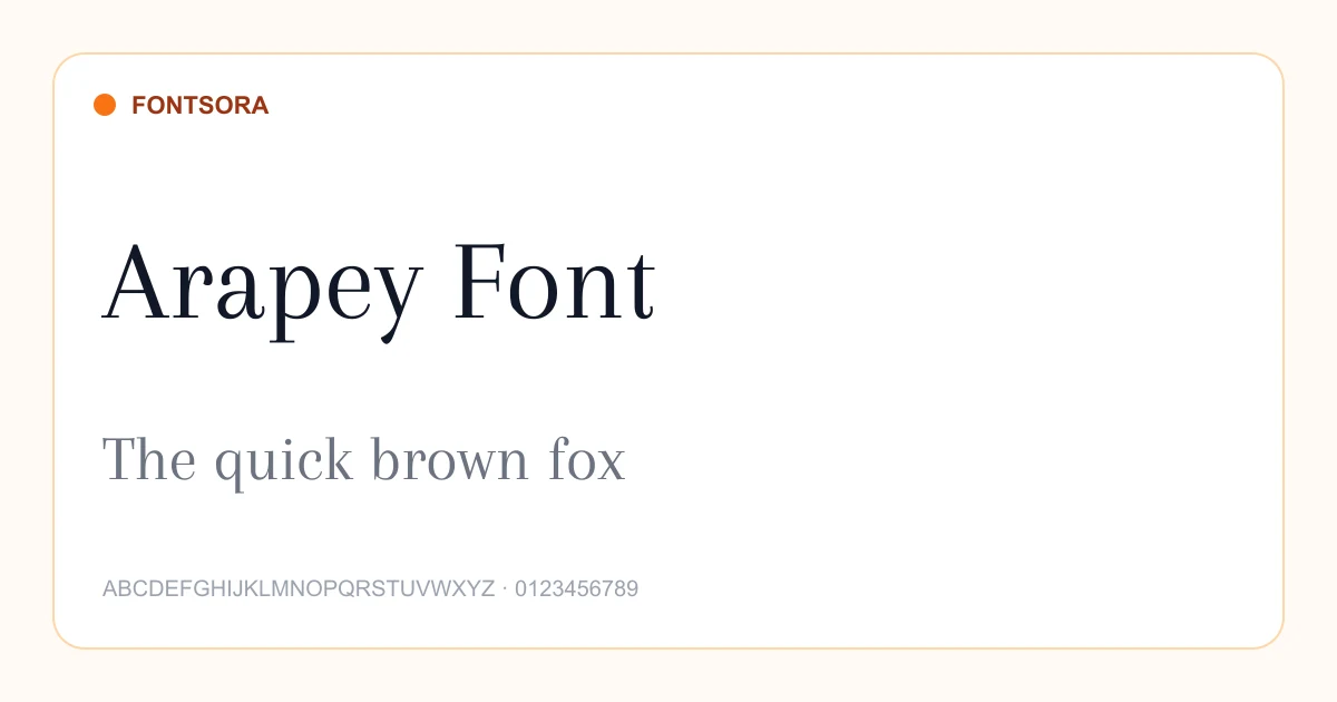 Arapey Font font preview
