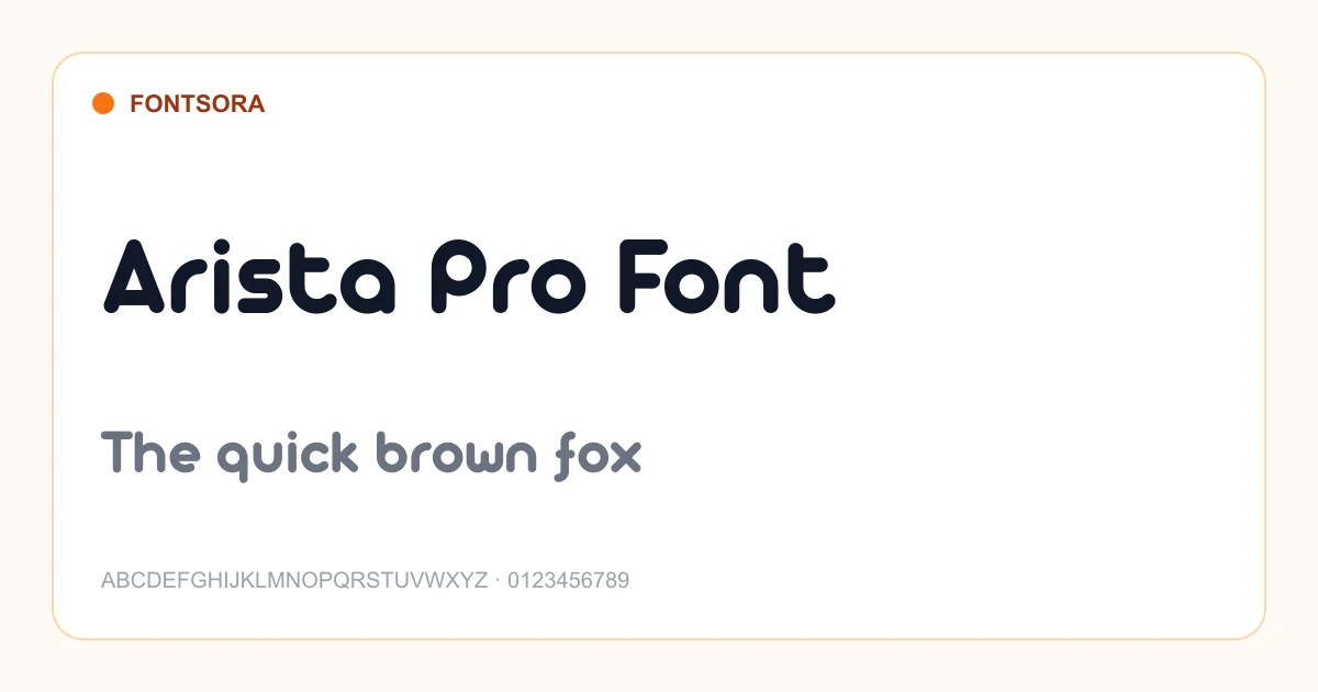 Arista Pro Font font preview