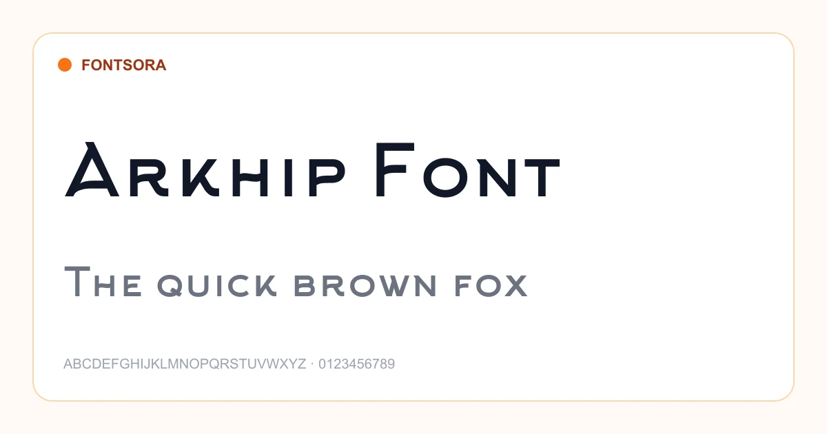 Arkhip Font font preview
