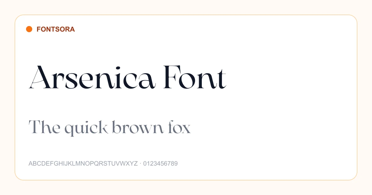 Arsenica Font font preview