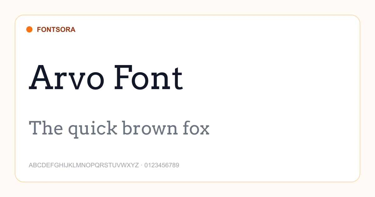 Arvo Font font preview