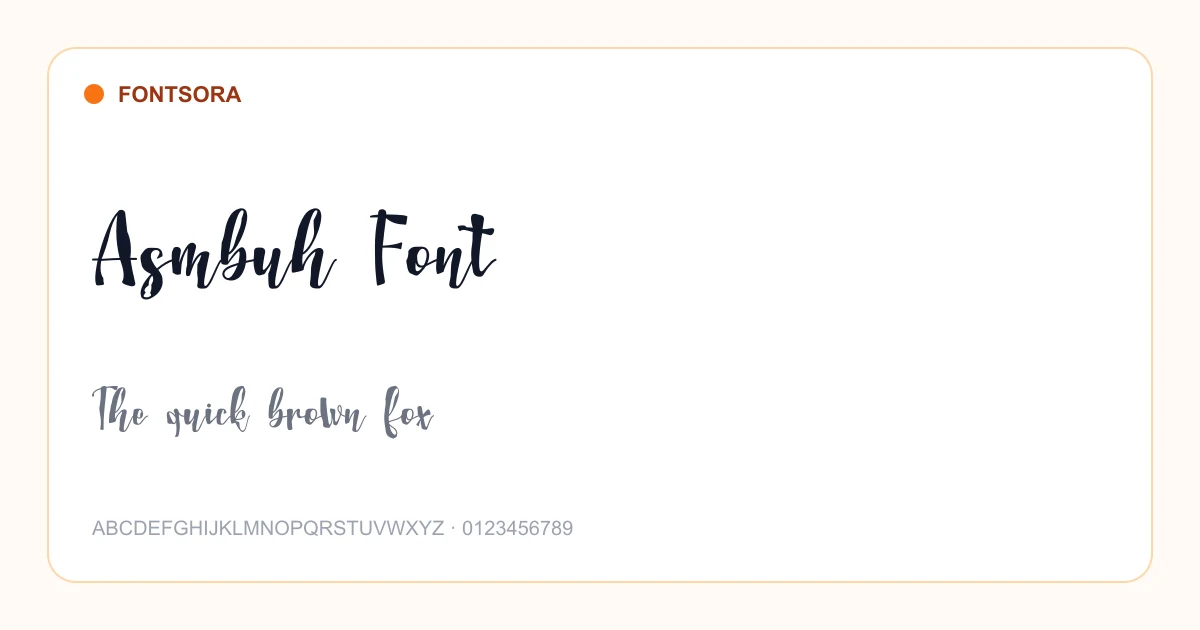 Asmbuh Font font preview