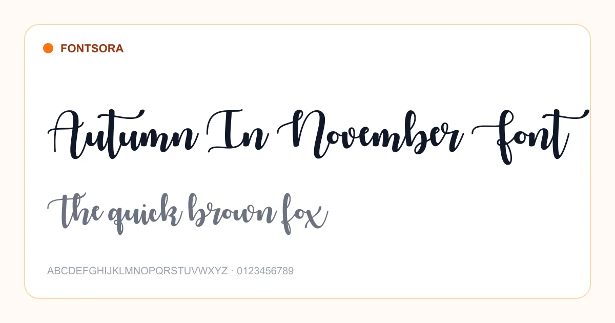 Autumn In November Font font preview
