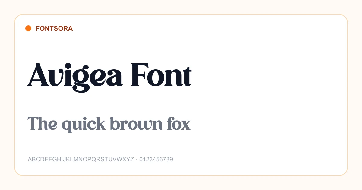 Avigea Font font preview