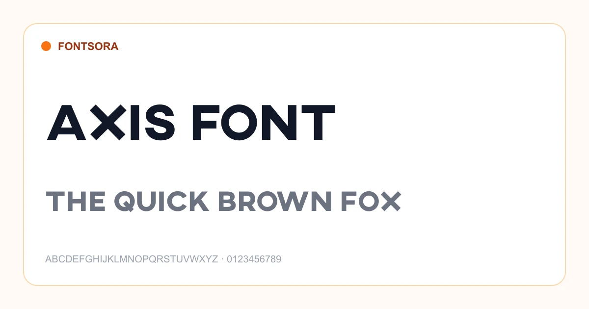 Axis Font font preview