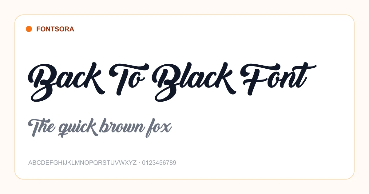 Back To Black Font font preview