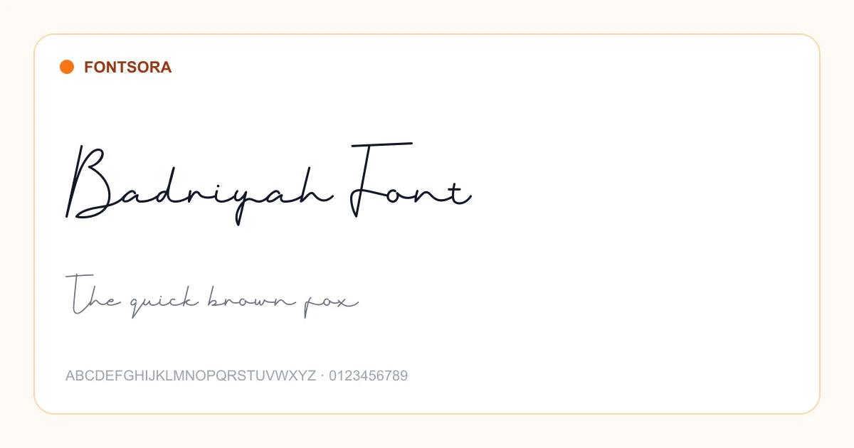 Badriyah Font font preview
