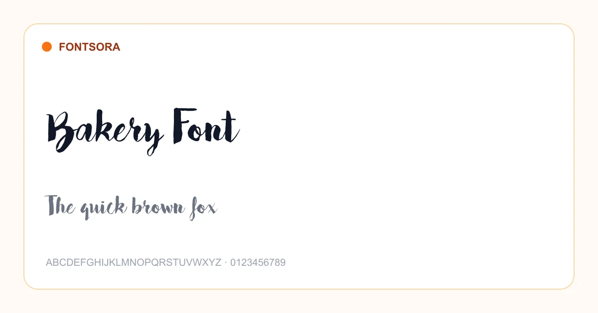 Bakery Font font preview