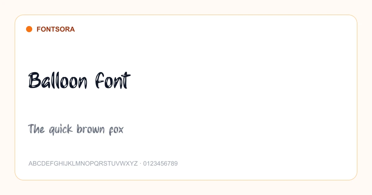 Balloon Font font preview