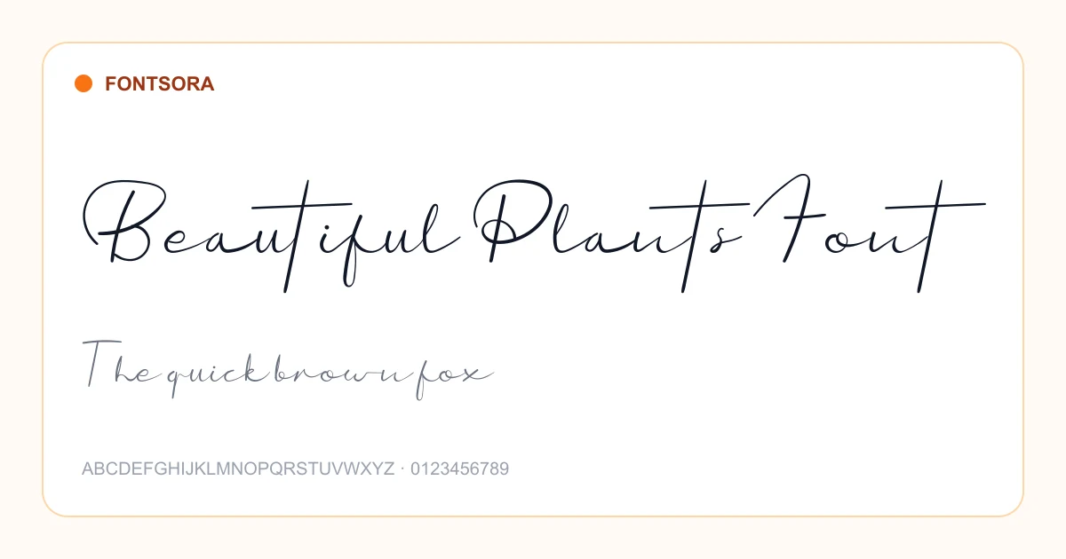 Beautiful Plants Font font preview
