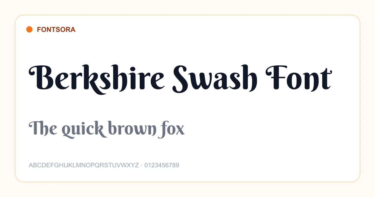 Berkshire Swash Font font preview
