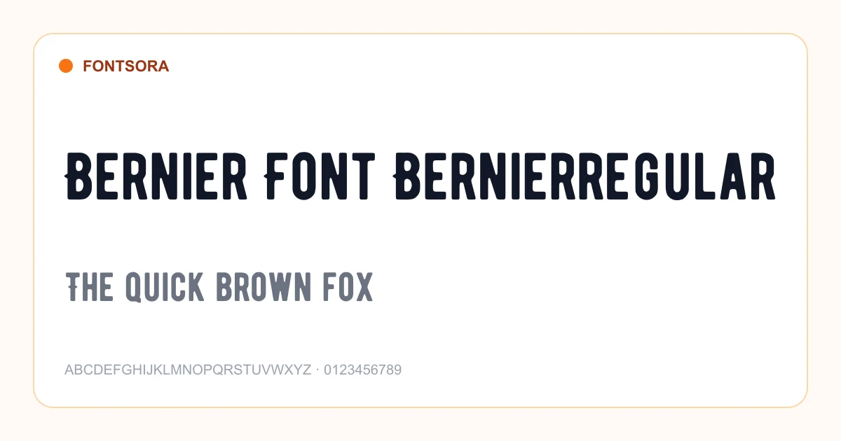 Bernier Font Bernierregular font preview