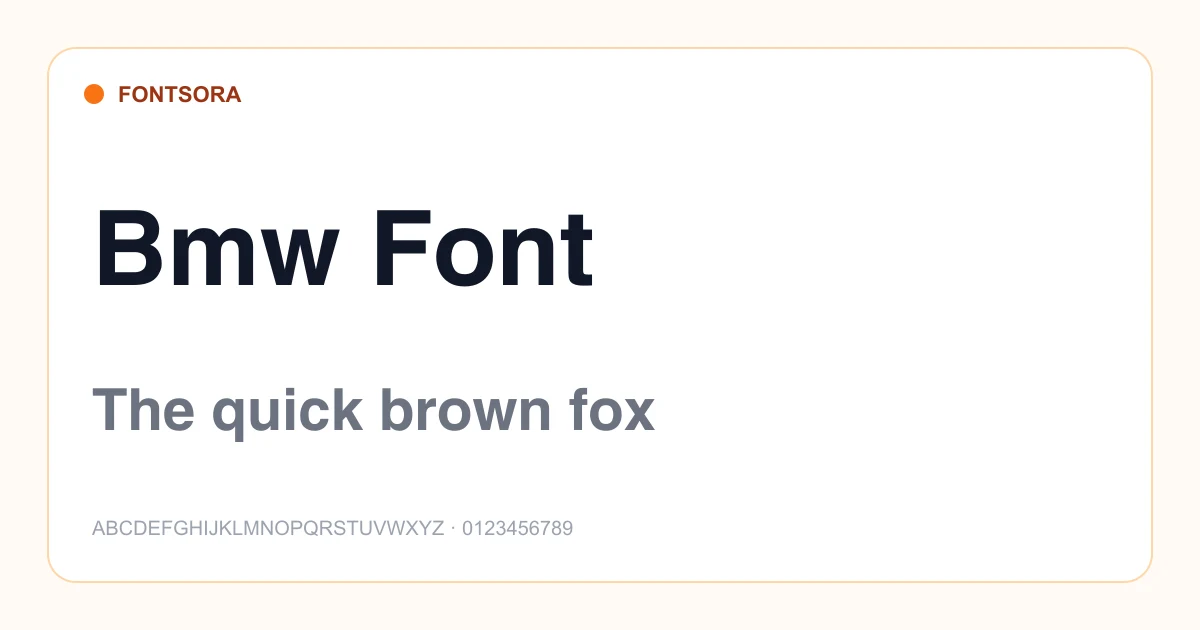 Bmw Font font preview