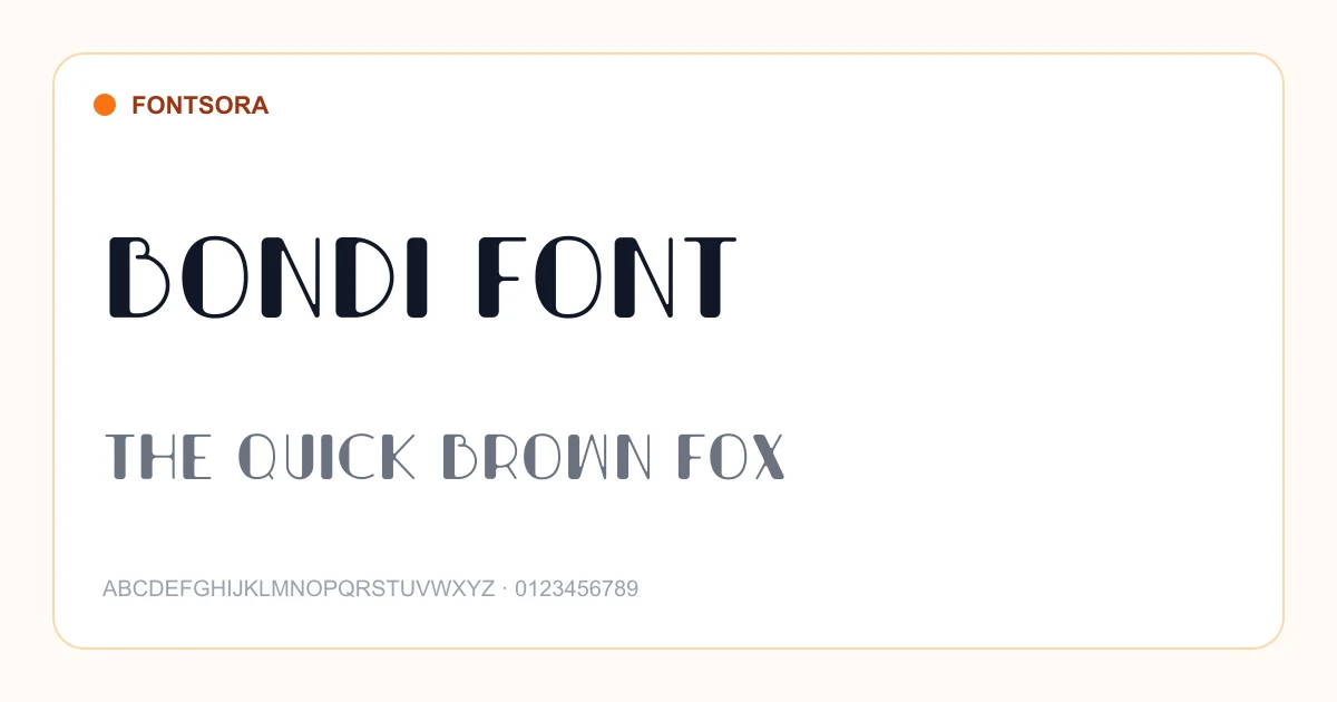 Bondi Font font preview