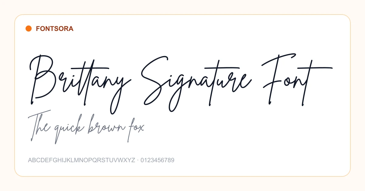Brittany Signature Font font preview