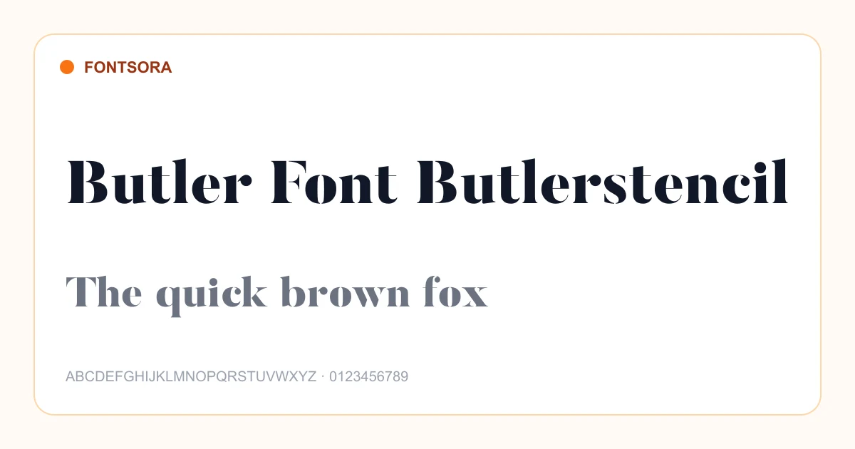 Butler Font Butlerstencil font preview