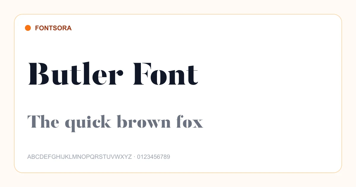 Butler Font font preview
