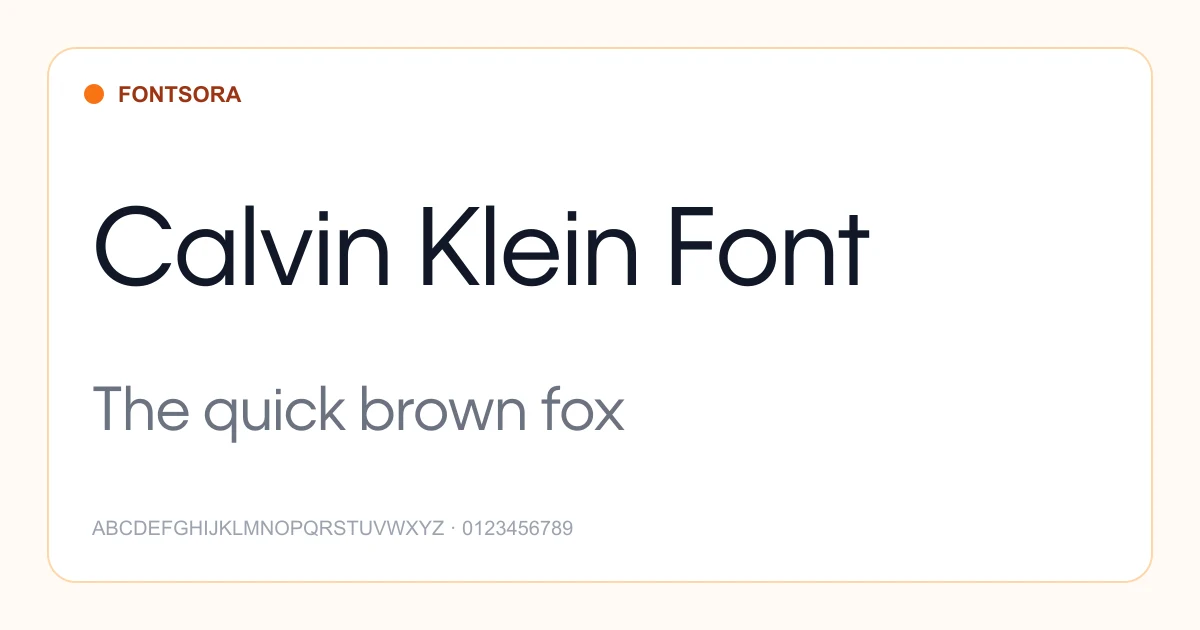 Calvin Klein Font font preview