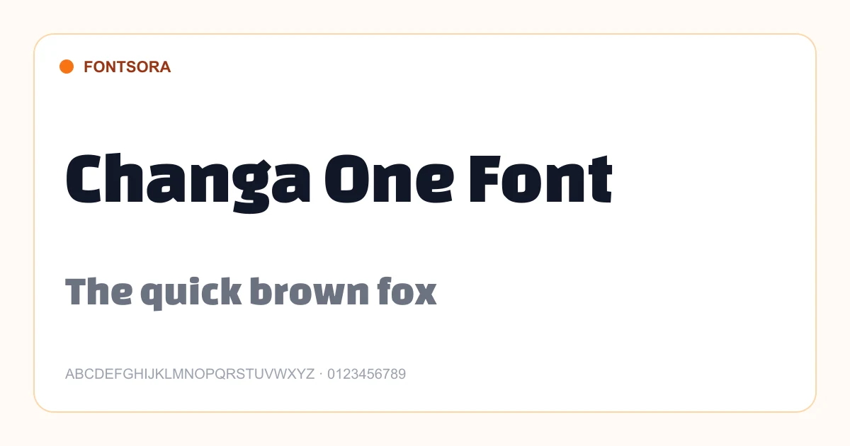 Changa One Font font preview