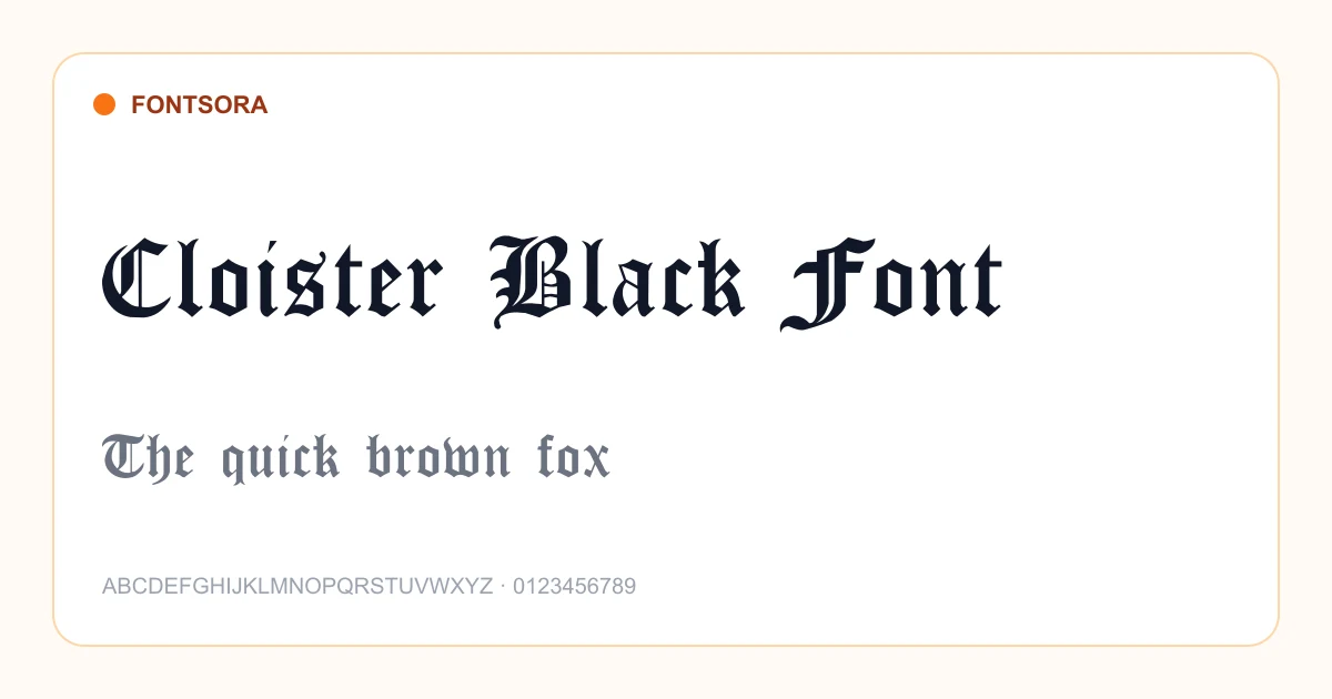 Cloister Black Font font preview