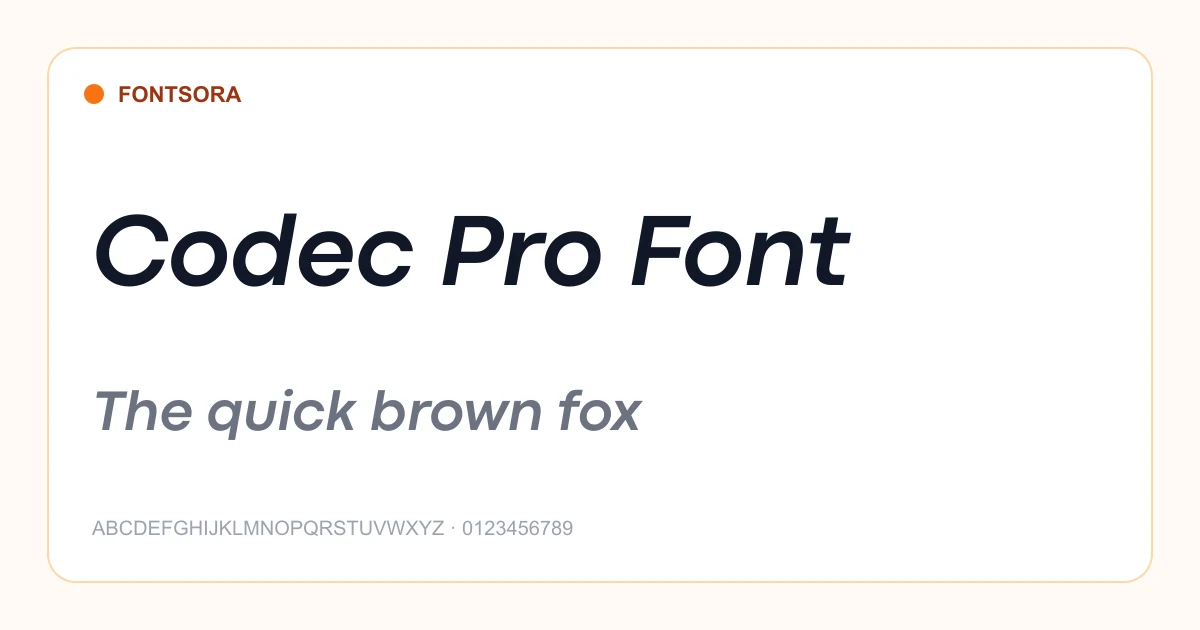 Codec Pro Font font preview