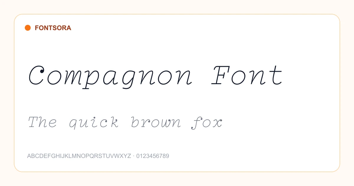 Compagnon Font font preview
