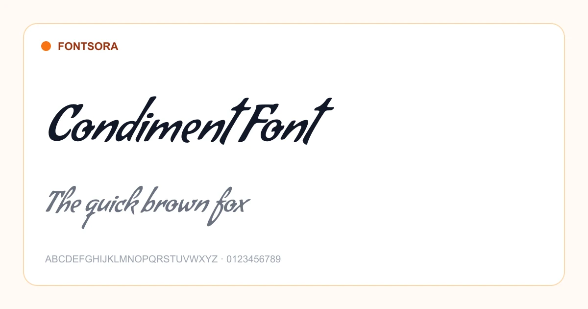 Condiment Font font preview