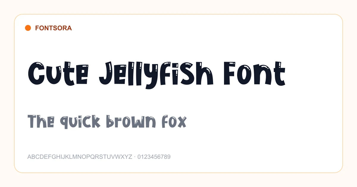 Cute Jellyfish Font font preview