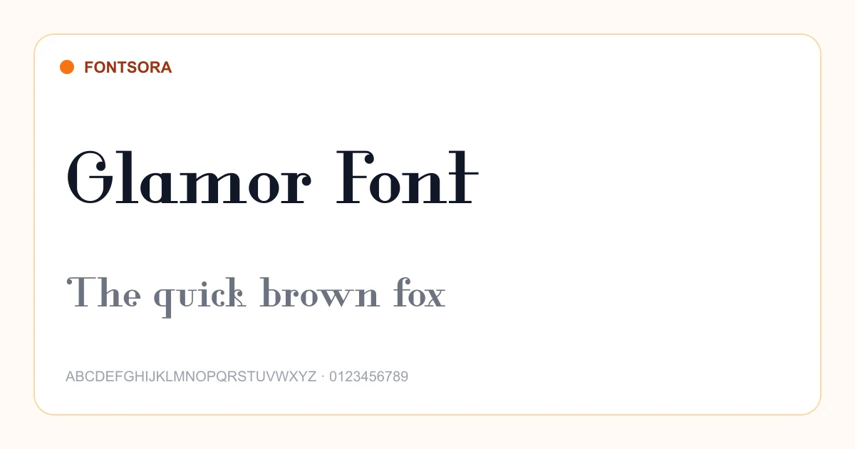 Glamor Font font preview