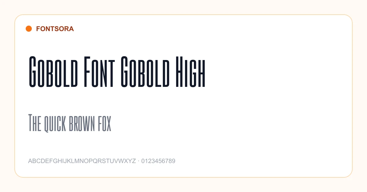 Gobold Font Gobold High font preview