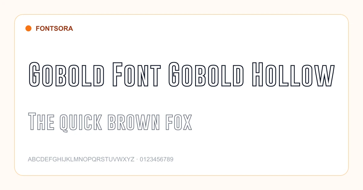 Gobold Font Gobold Hollow font preview