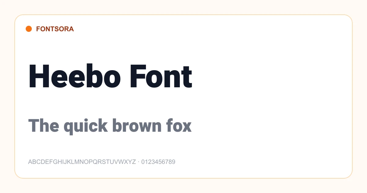 Heebo Font font preview