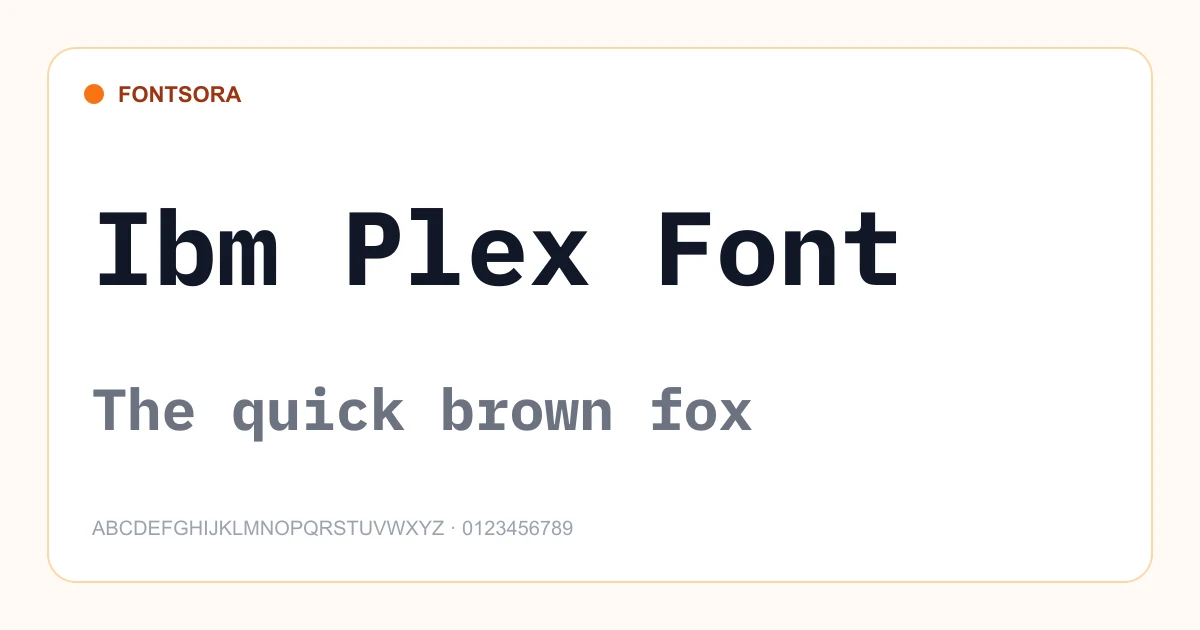 Ibm Plex Font font preview